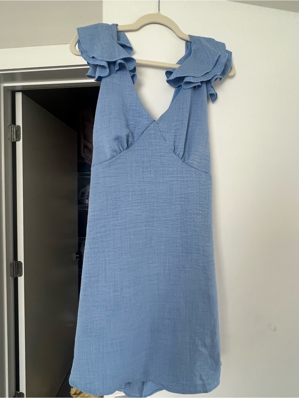 Altar'd State Light Blue Ruffle Strap Sundress